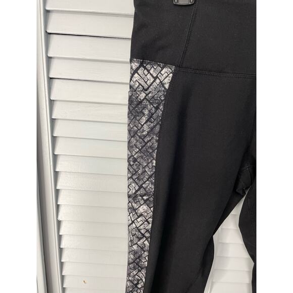 Z by Zobha black gray zipper bottom stretch leggings pockets women's medium - Picture 2 of 5